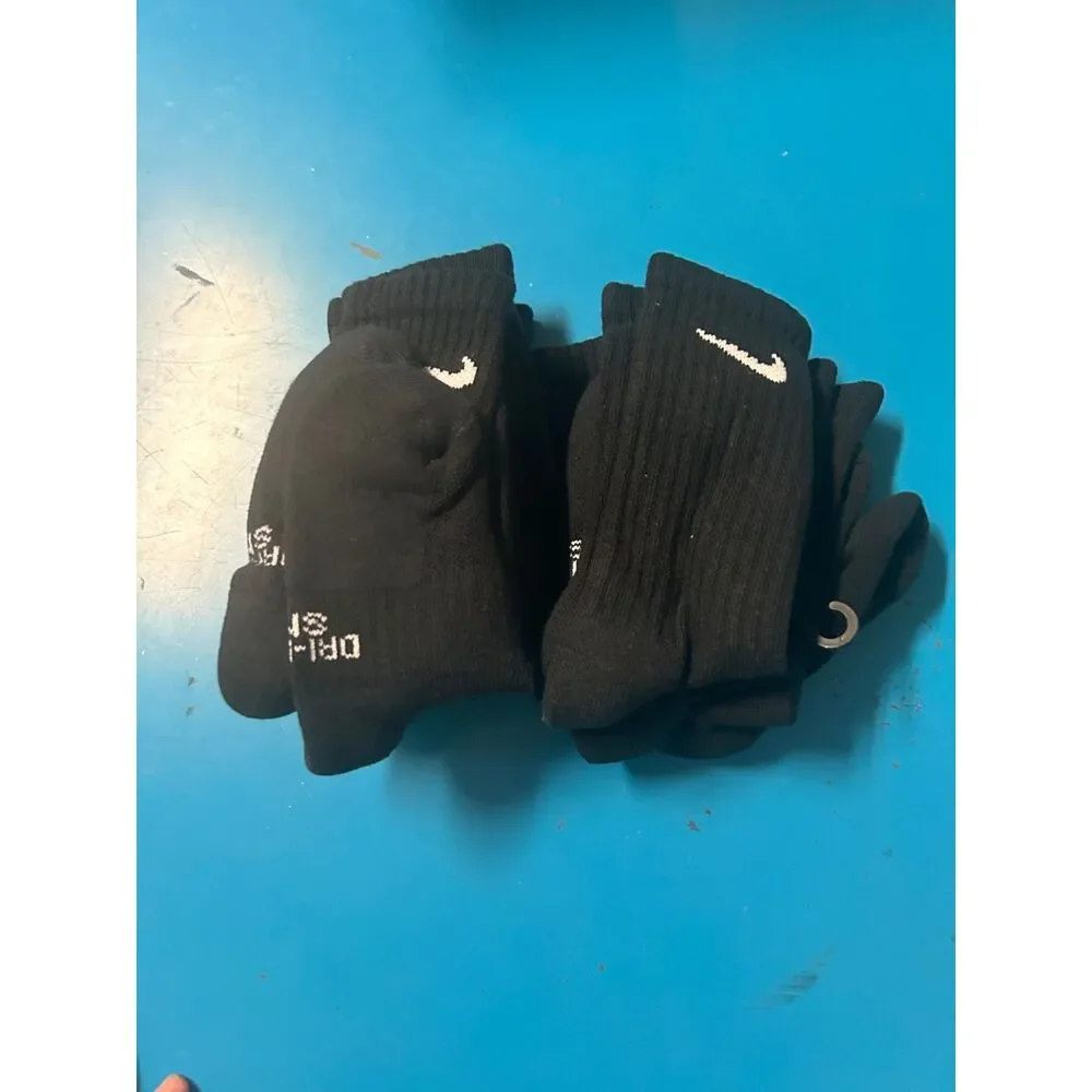 Nike Kids Performance Cushioned Crew Training Socks 6-Pack Black/White Small